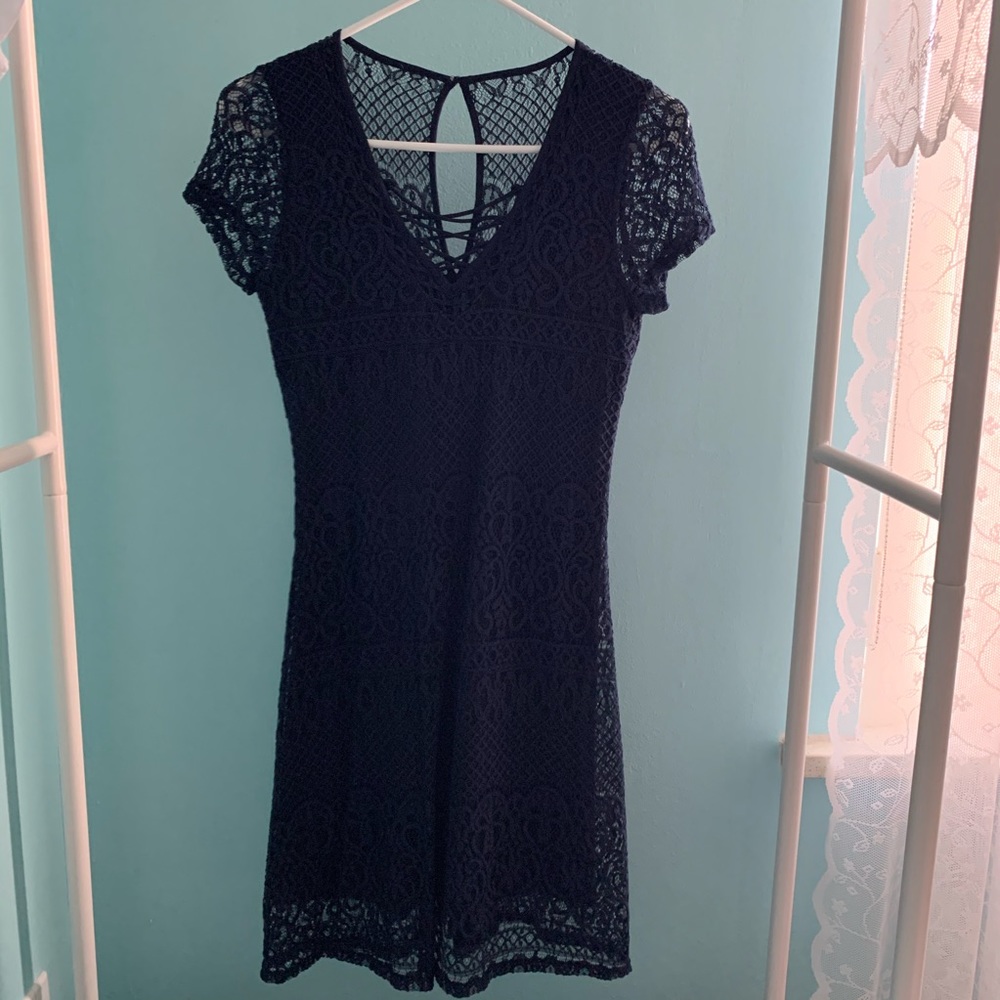 Hollister Simple Navy Blue Laced Dress